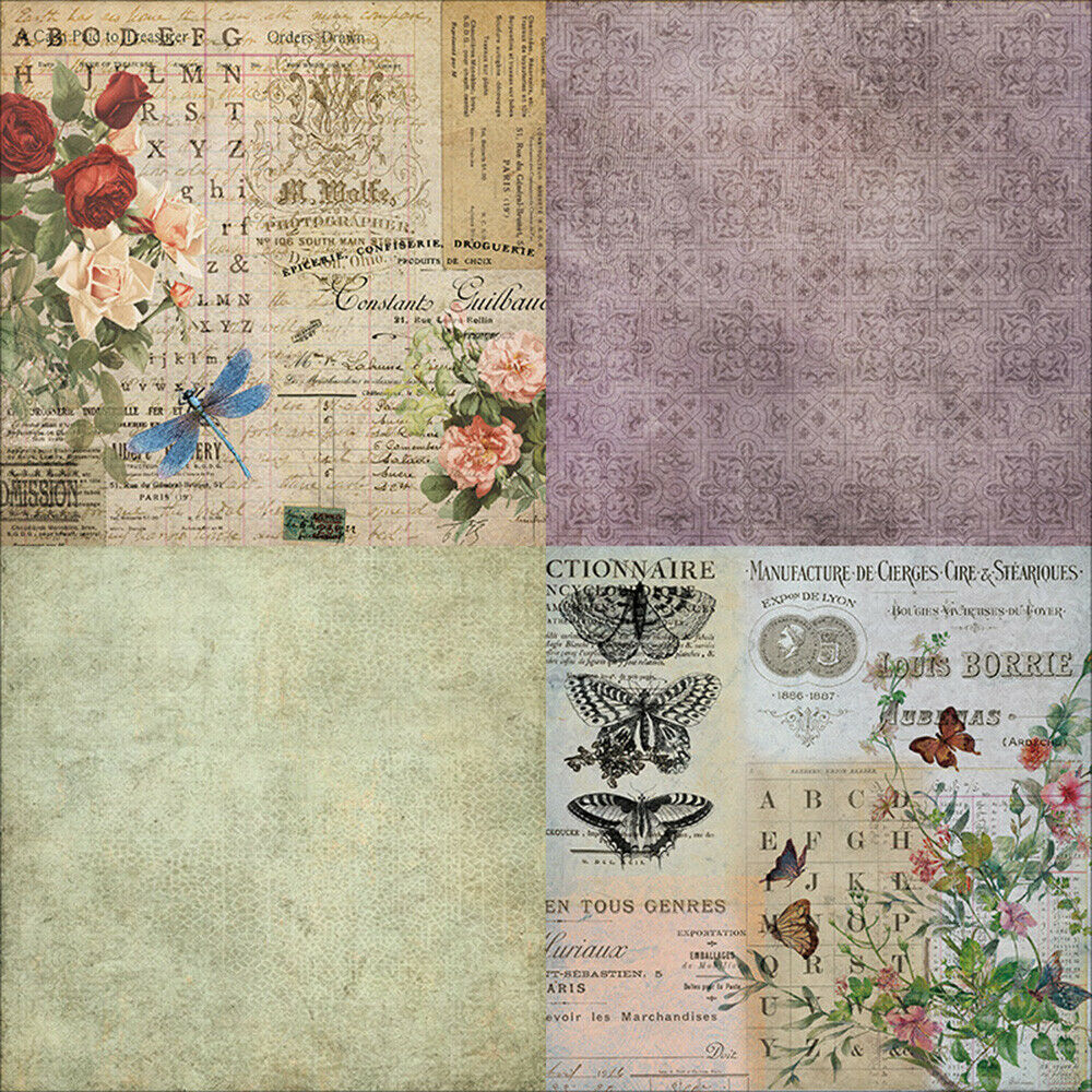 12PCS Paper Pad Rose Flower Scrapbooking Single-sided Album Diary Journal Craft