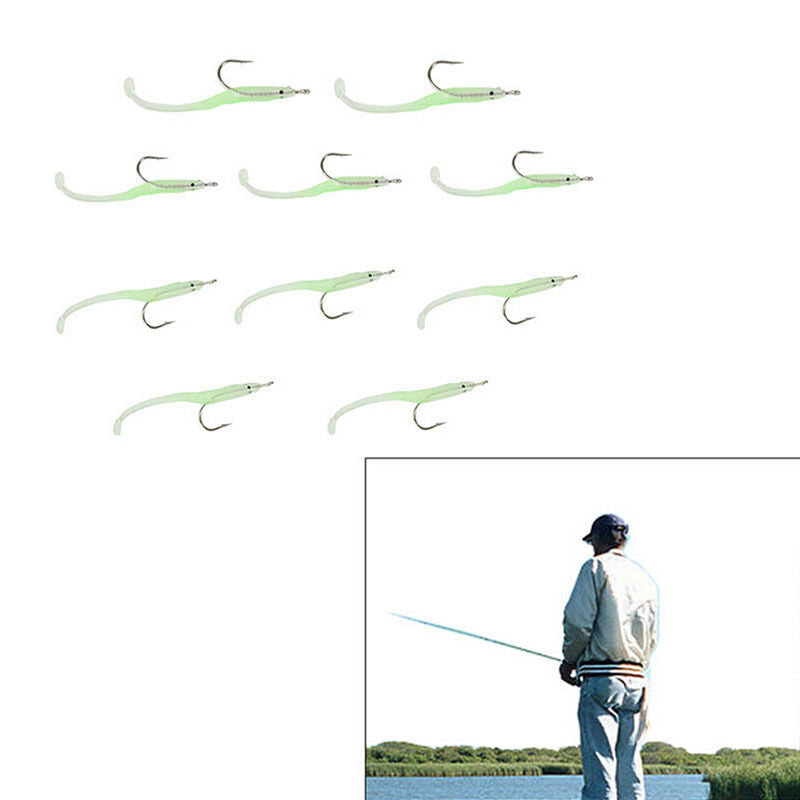 10 Silicone Sea Fishing Lure Luminous Large Luminous Tackle Fishing Kfo01.l8