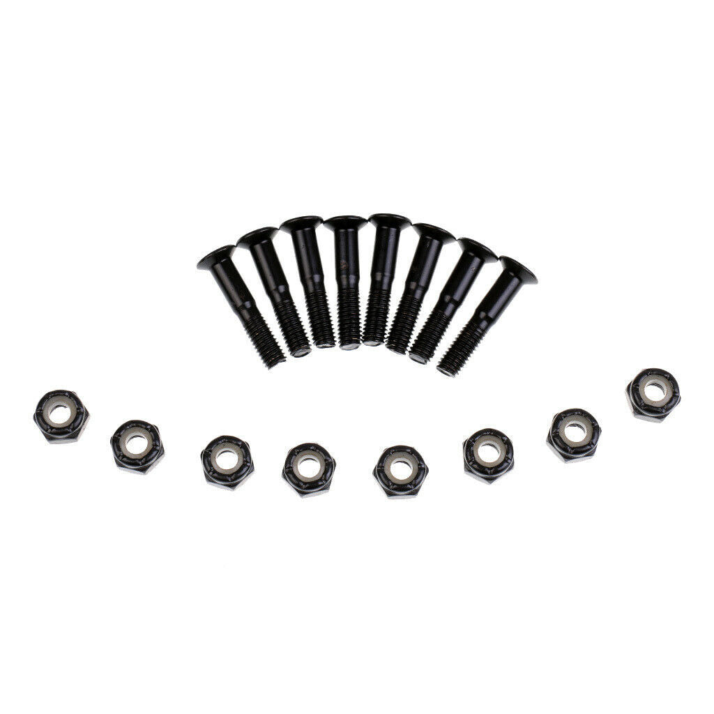 16pcs Skateboard Screws Nuts Heavy Duty Carbon Steel Longboard Head Deck Wheel