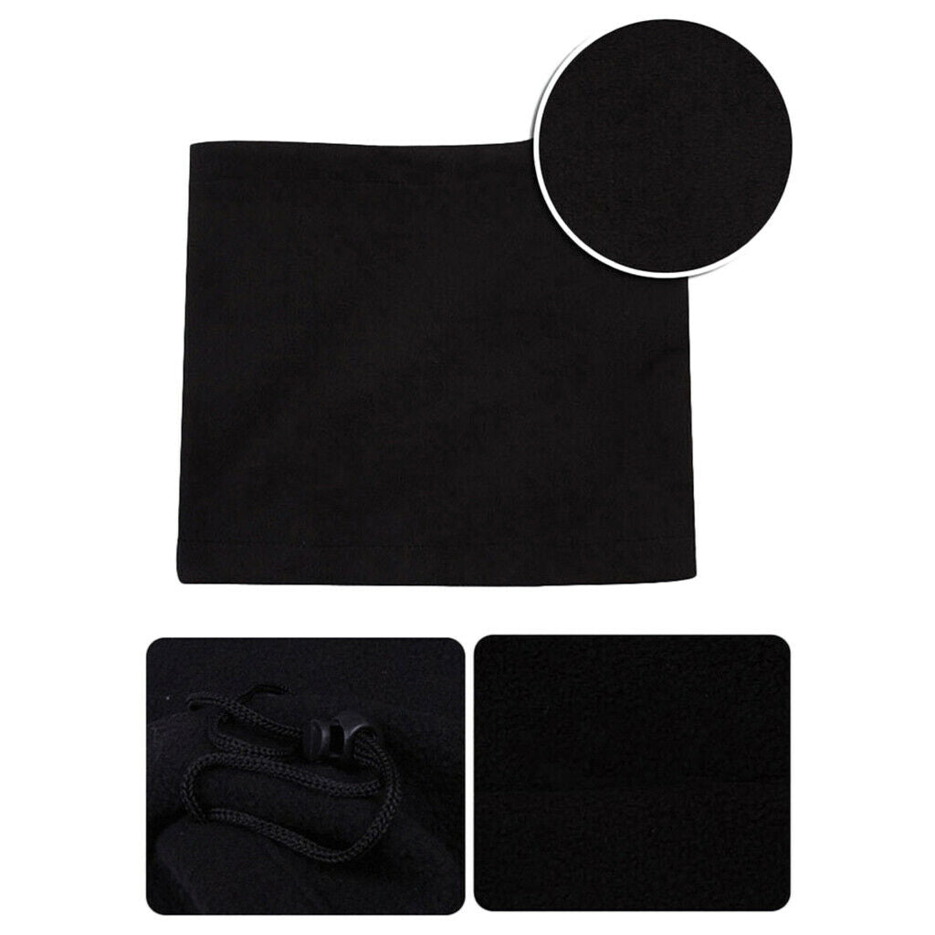 2Pieces Polar Fleece Neck Tube Windproof Motorbike Snood Thermal Circle Scarf