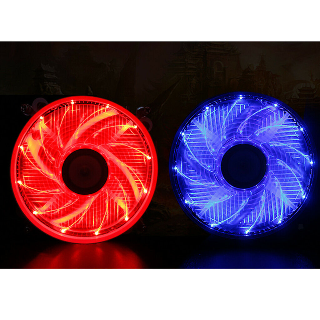 Aluminum Durable 12V Quiet Cooled Fan 9cm CPU Cooler Heatsink for LAG 1366 Red