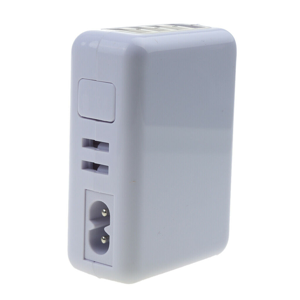 4 Ports USB Multi Adapter Travel Wall AC Charger with UK Plug White
