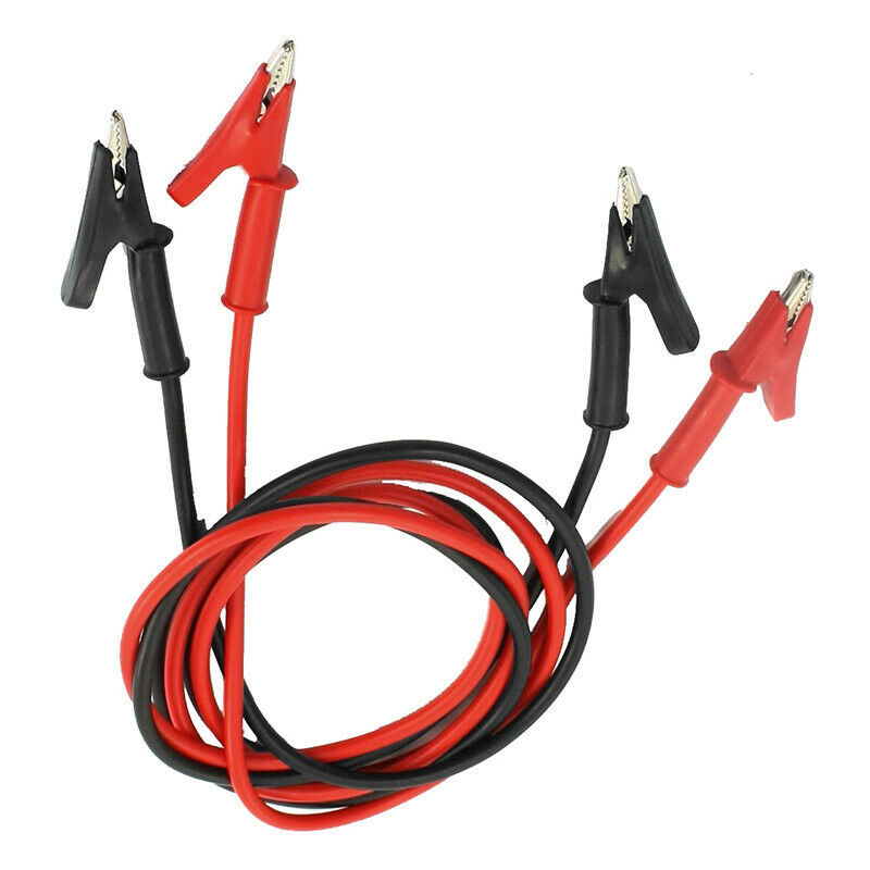 1m Long Alligator Clip Electrical Clamp Insulated Test Lead Cable Pair Z5F7F7