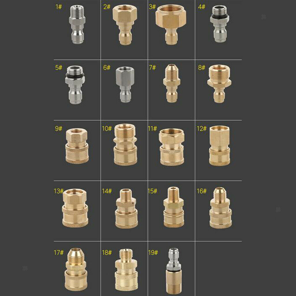 2 x Brass  Pressure Washer Hose Connector Quick Release Connectors Garden