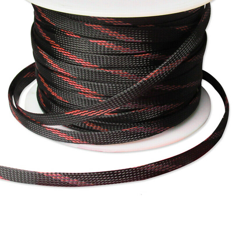 8MM-10MM Car Power Audio Cable Braided Conduit Horn Wire Weave Sleeve Hose Cover