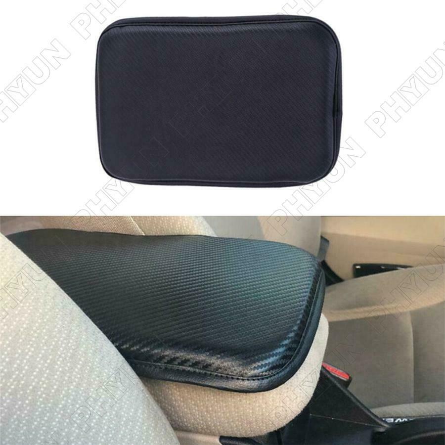 Black PU Leather Car Center Console Mat Cover Protector Accessories Armrest Pad