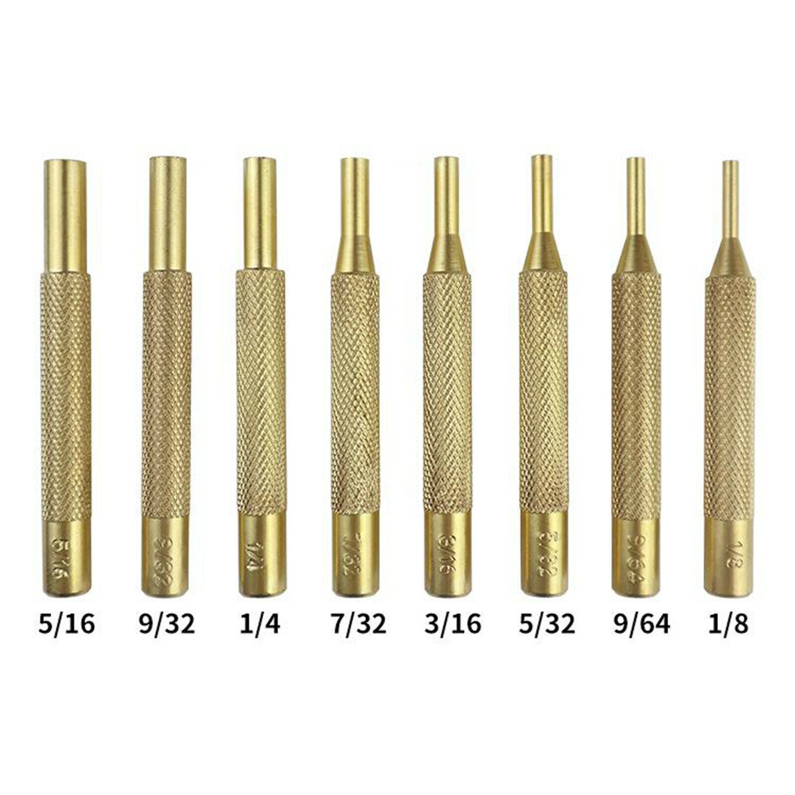 15 Piece Brass Punching Set And Double-sided Copper Hammer, Brass, Steel,