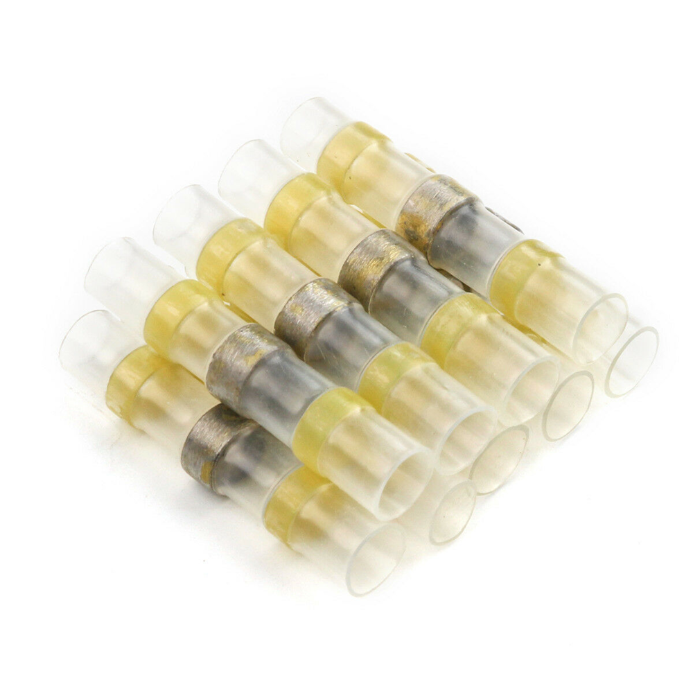 100Pcs Yellow Heat Shrink Wire  Solder Seal Connectors Terminal 12-10AWG