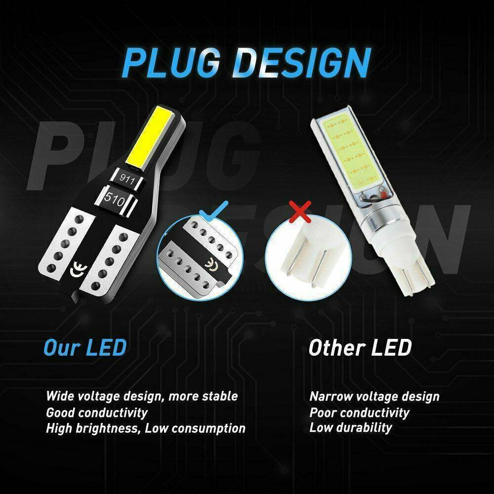 10x T10 501 194 W5W 7020SMD LED Car CANBUS Error Free Wedge Light Bulb White USA