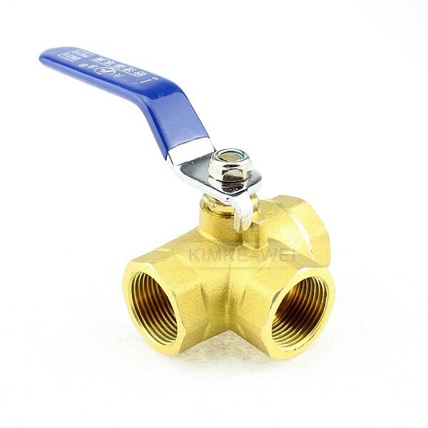 3/4" Brass 3 Way Ball Valve Full L-Port FemaleThread for Water, Oil, Gas New