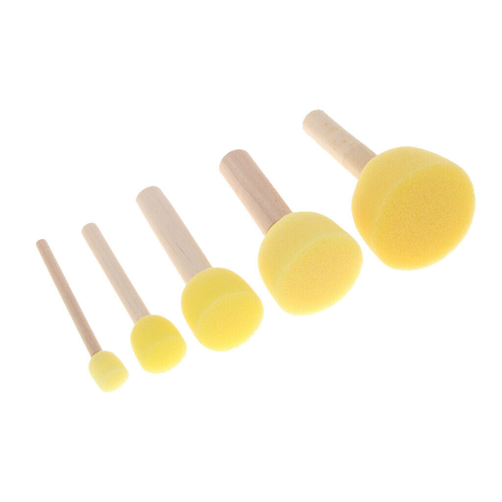 Prettyia 5pcs Kids Painting Sponge Foam Brushes Drawing Sponge Stippler