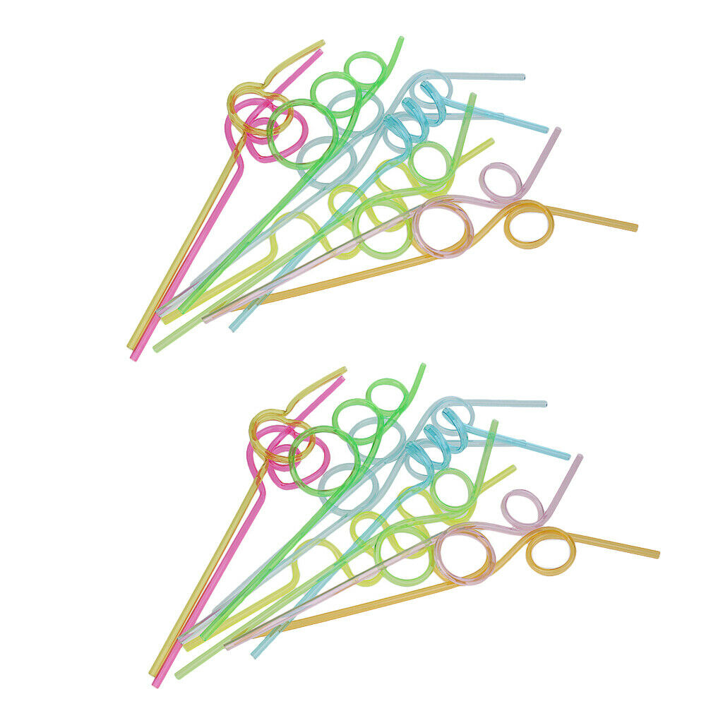 40 Pcs Loop Straws Colorful Drinking Straws Fun Twists Straws For Kids