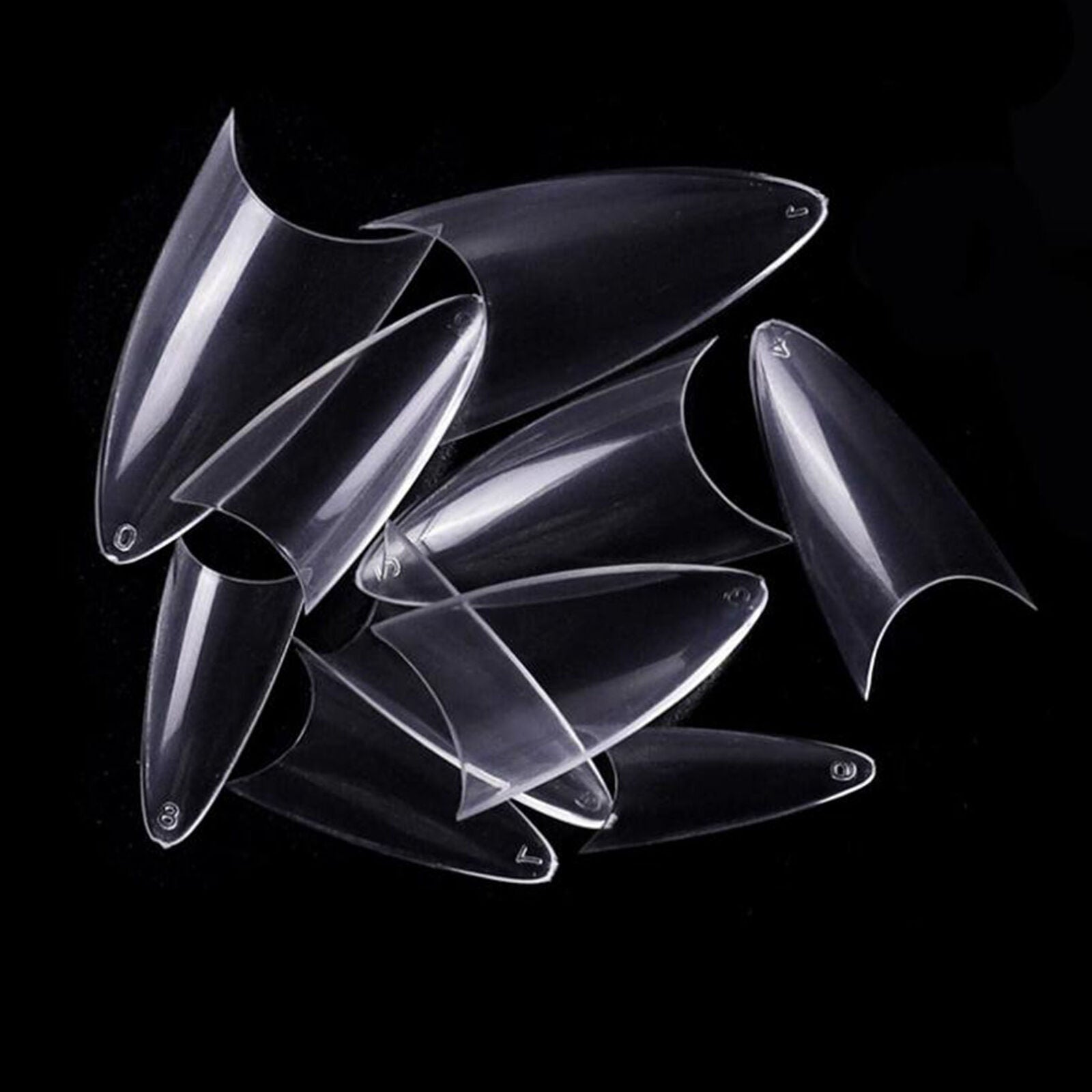 500pcs Stiletto False Nail Tips Acrylic Gel Salon Half Cover Tip Nail