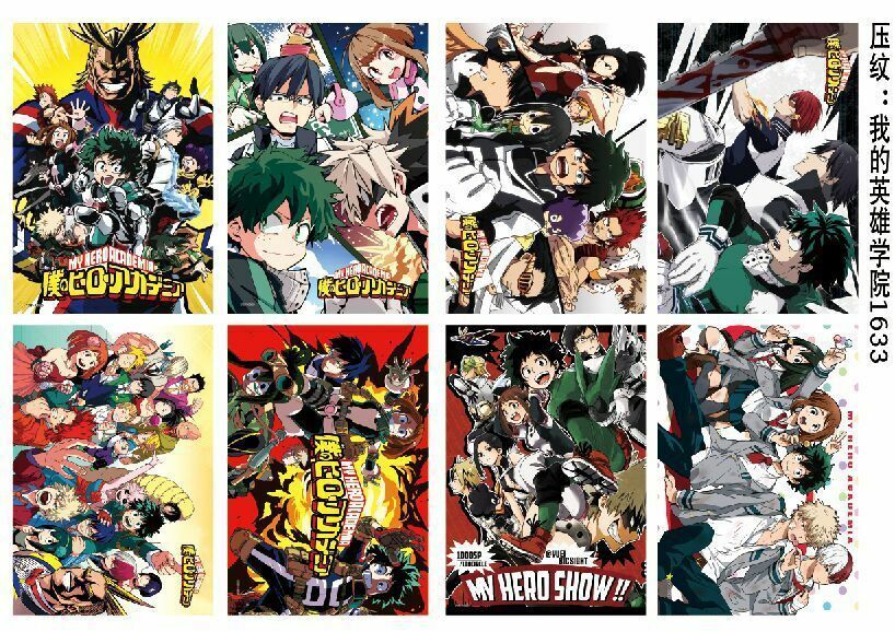 8PCS/set Anime Boku no hero academia / My Hero Academia A3 Posters Print
