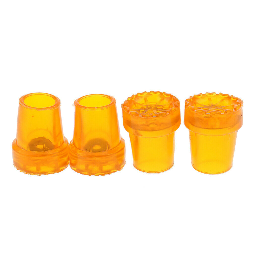 4pcs Trekking Pole Caps Walking Stick Ferrules Non-slip Foot Cover - Replacement