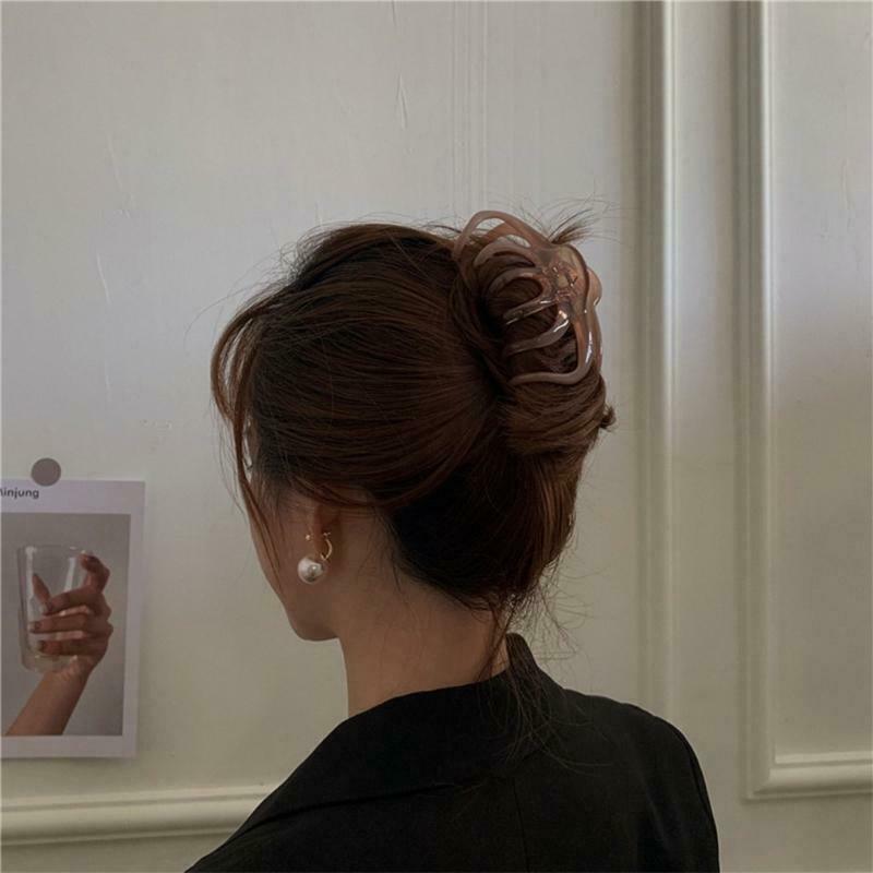 Hair Clips Acrylic Transparent Claw French Design Non Slip Barrettes for Girls