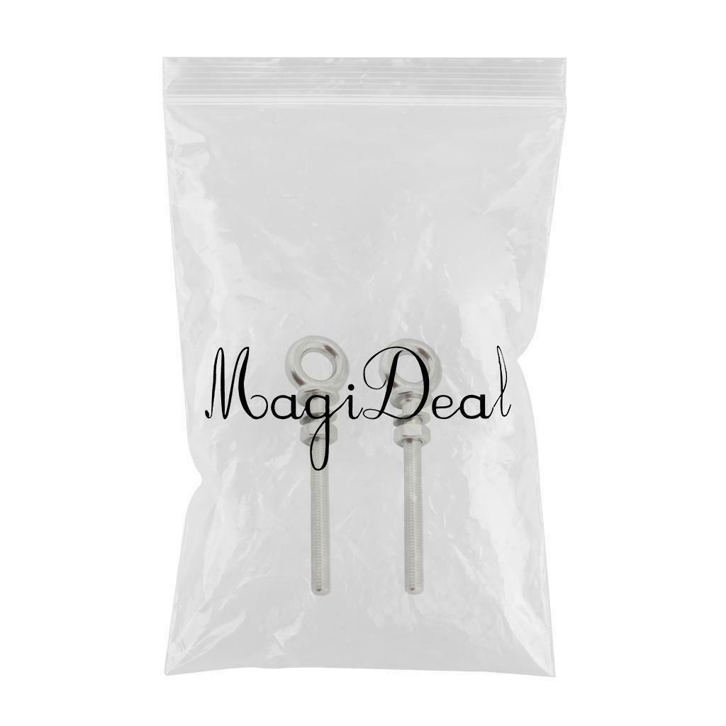 2 Pieces Stainless Steel Shank Eye  M6 & M8 With Washer And Nut