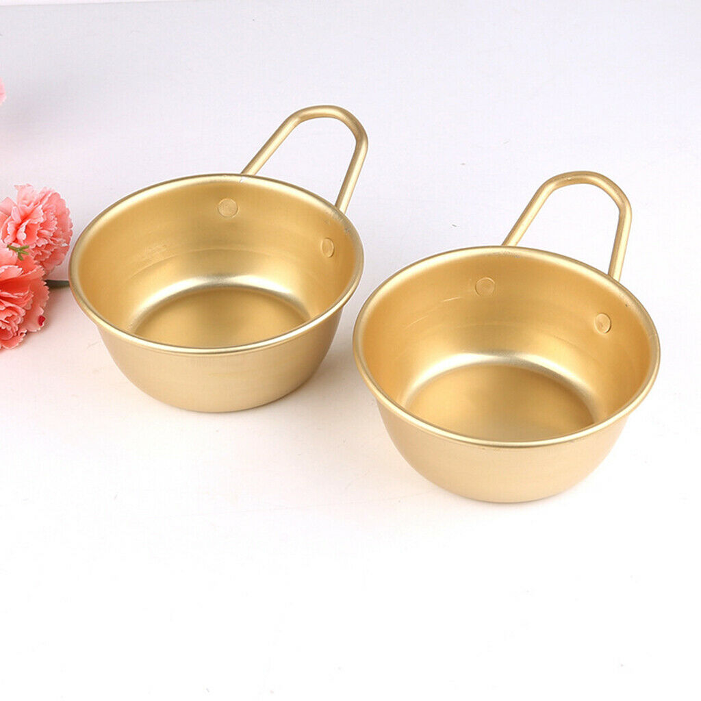 Korean Rice Wine Bowl Aluminum Golden Japanese Soju Cup Mini Bowls Kitchen