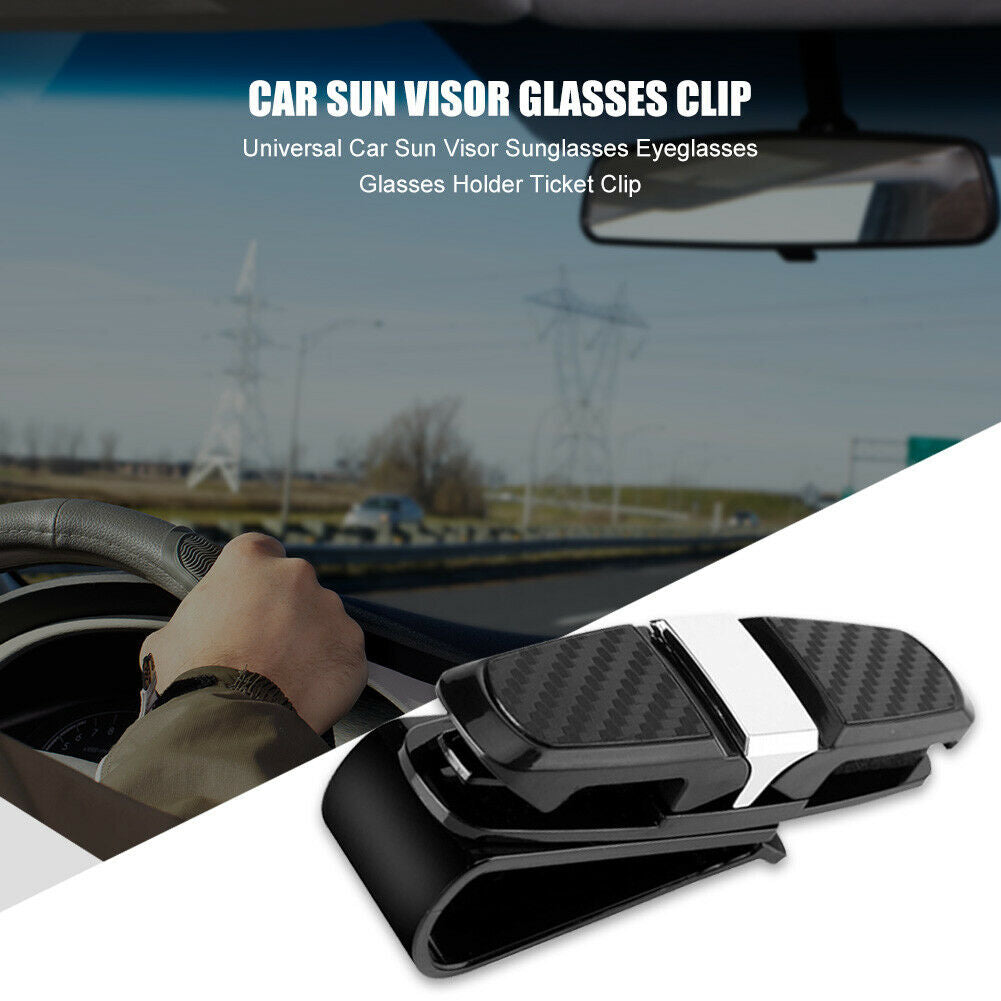 Universal Car Sun Visor Sunglasses Eyeglasses Glasses Holder Ticket Clip @