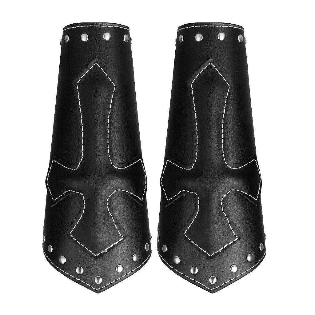 2pack of Faux Leather Arm Guard Medieval Knight Bracers Adjustable Wrist Band