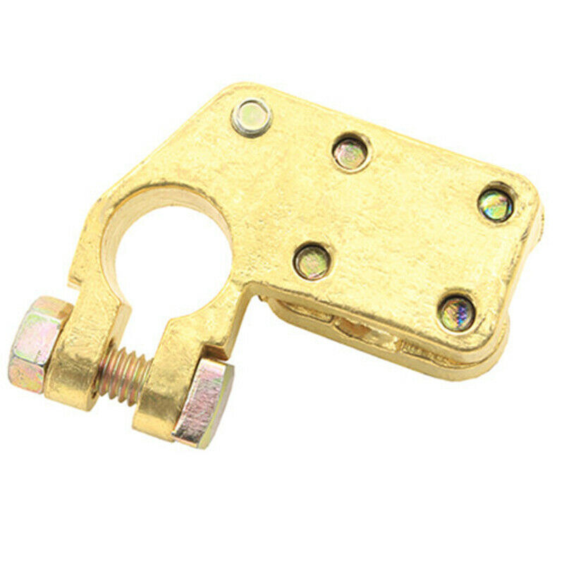2x Solid Brass Heavy Duty Battery Top Post Cable Terminal Wire Terminals 5 Screw