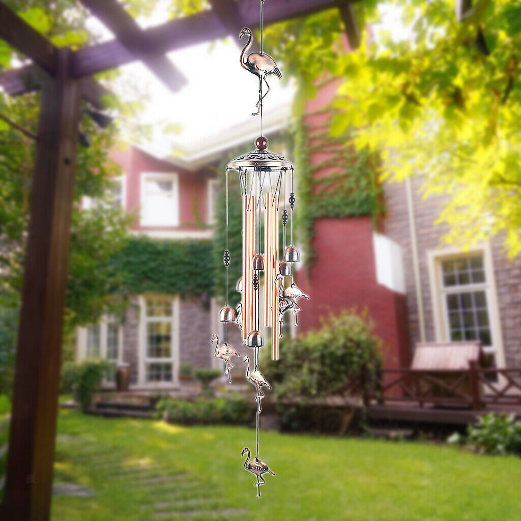 Flamingo Wind Chimes 35in Metal Tubes Wind Bell Home Patio Garden Yard Decor