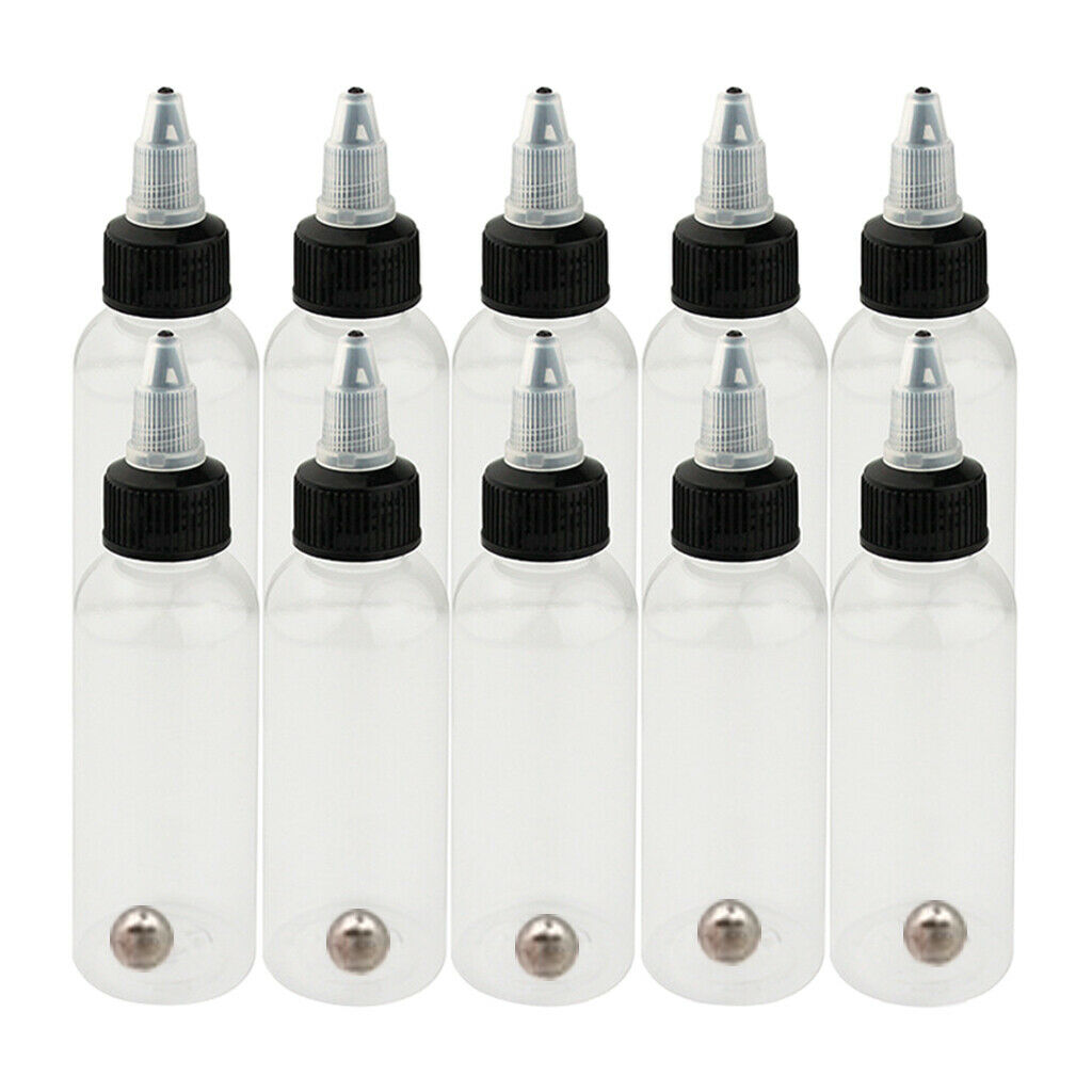 20Pcs KD001 Clear Tattoo Paint Airbrush Ink Pigment Boston Bottles LDPE 60ml