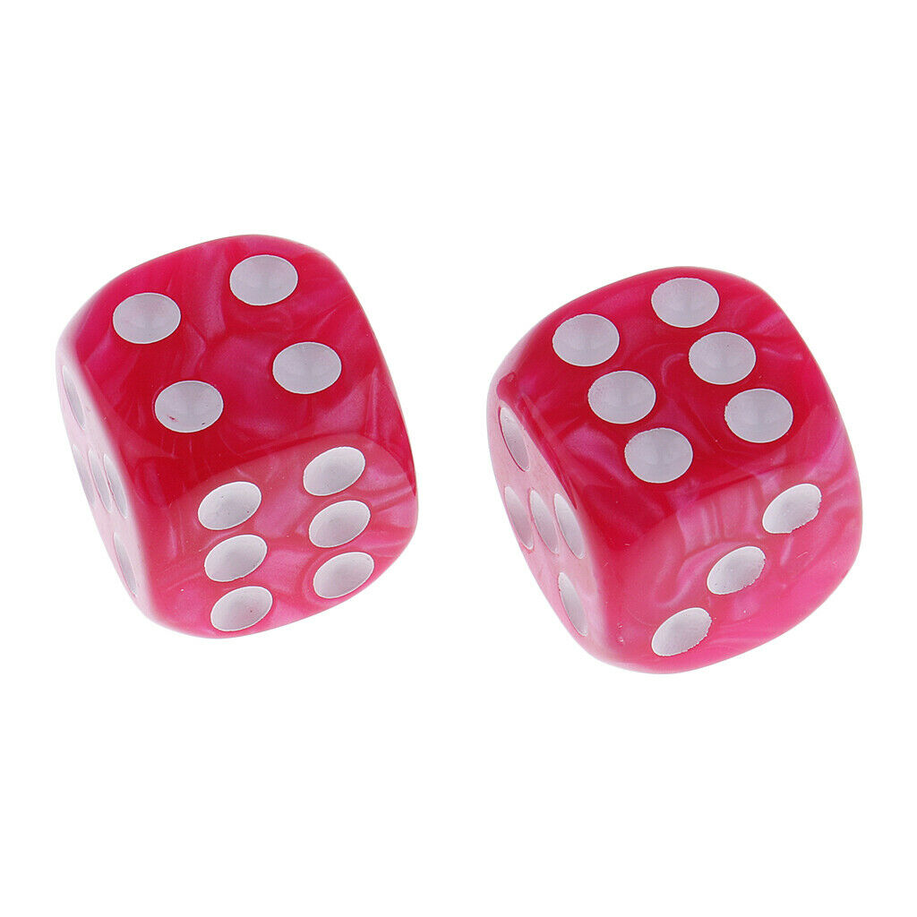 20pcs / Pack Opaque Beaded 6 Sided Dice Role Play Game Accessory Pink +