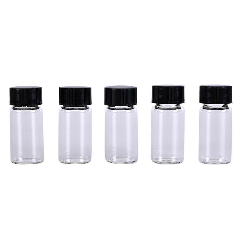 5pcs 5ml small cute lab glass vials bottles clear containers with screw ca.l8