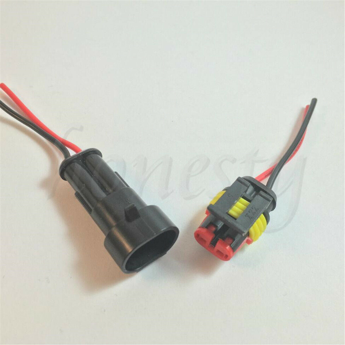 Two set 2 Pin Way Sealed Waterproof Electrical Wire Connector Plug Car Auto