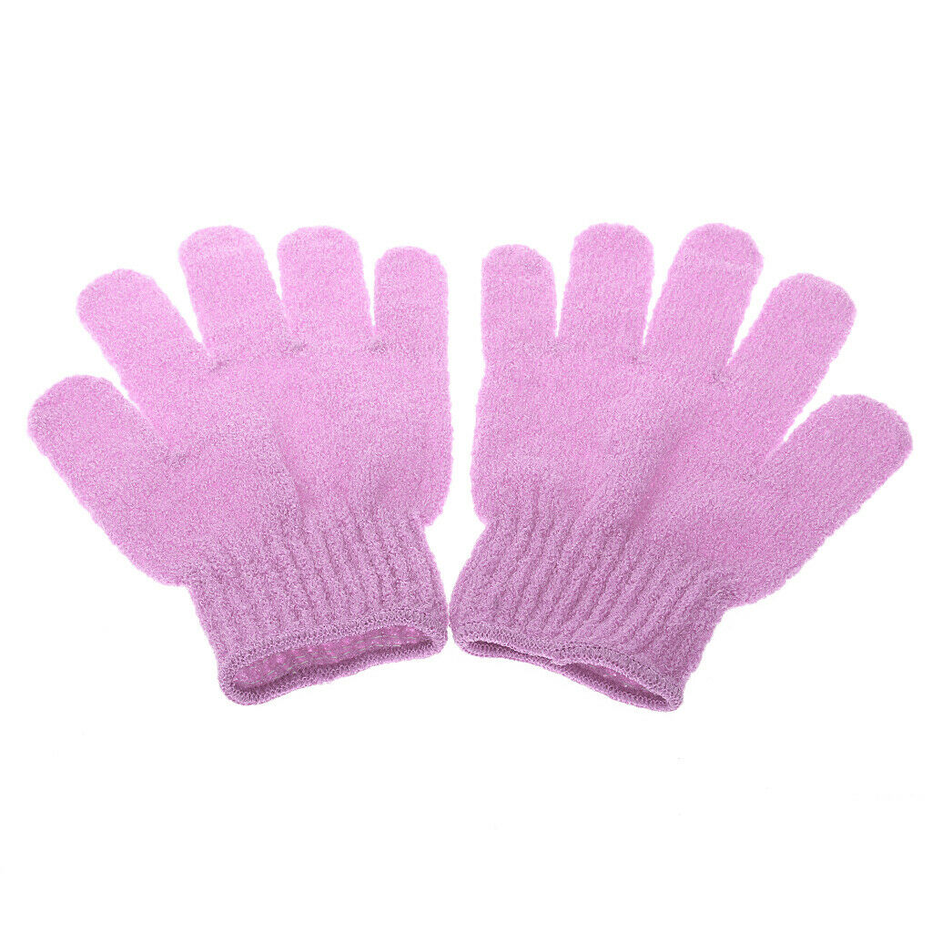 1 Pair Exfoliating Bath Glove Shower Skin Care Scrubber Massage Clean Pink