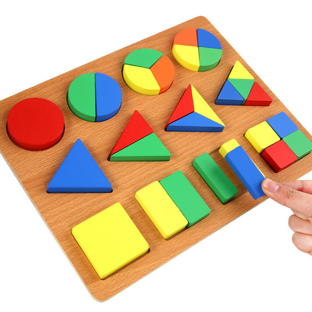 Wooden Sorting Stacking Toys, Shape Color Recognition Blocks Matching Puzzle