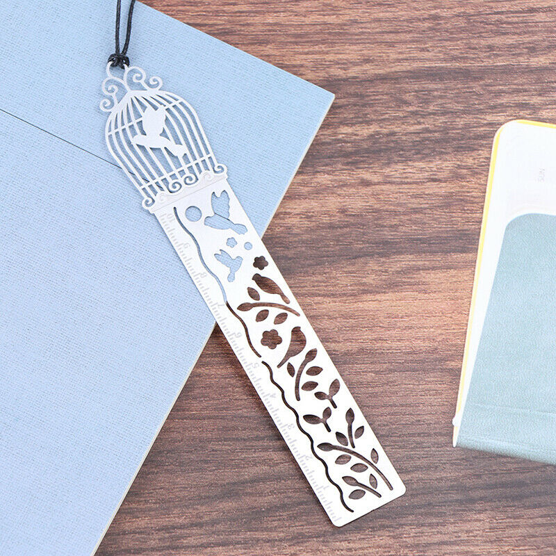 4 pcs/lot  Metal Hollow Clips Bookmark Ruler stationery Student School Su.l8