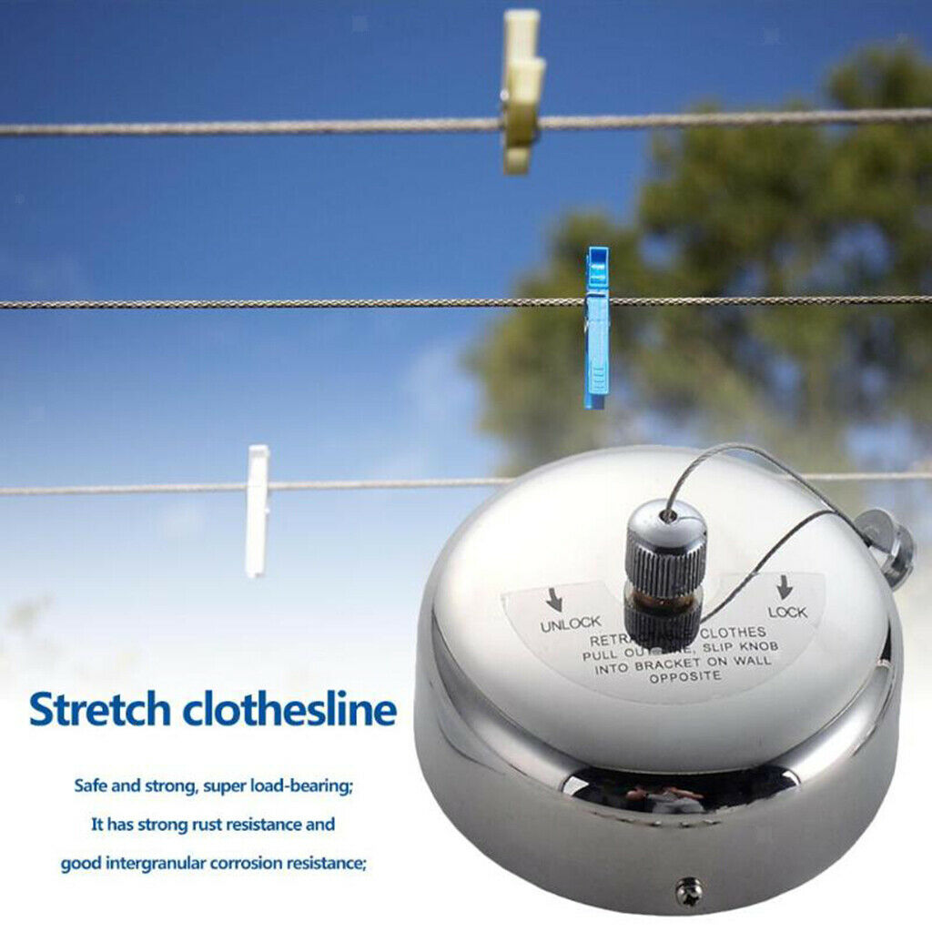 Retractable Clothesline Hanger Clothes Dryer Line Clothes Rope Laundry 3.8m