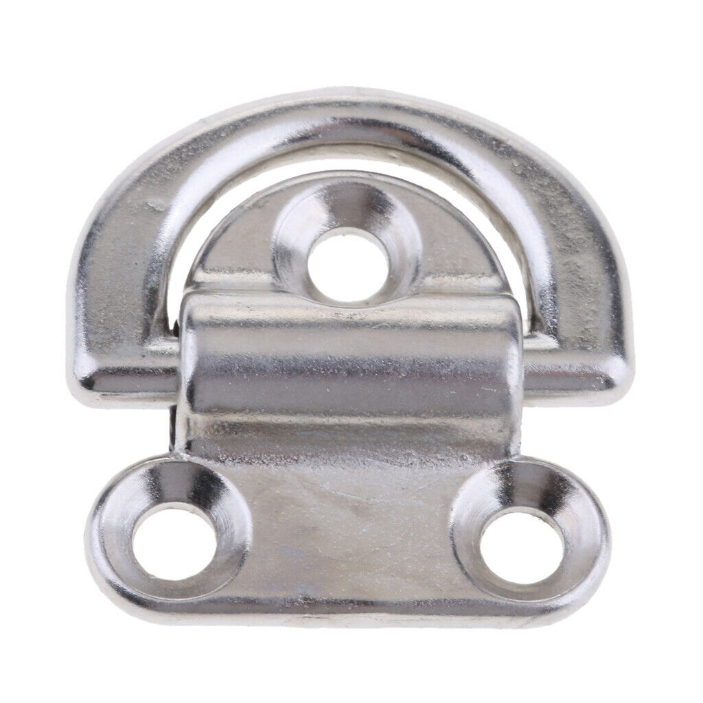 316 Stainless Steel Marine Boat Folding Pad Eye, 1.8" Wide 5/16" Ring