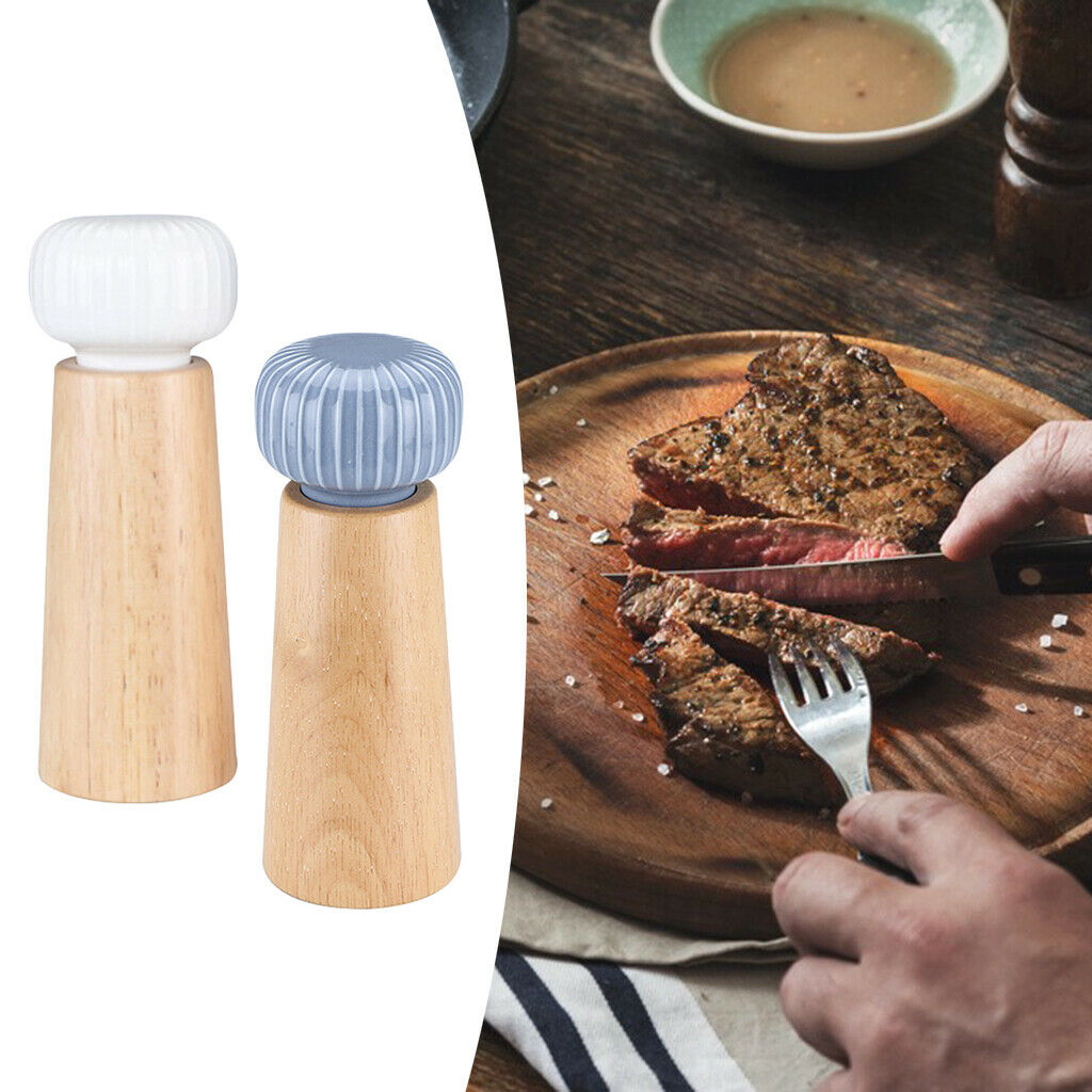 2PCS Premium Refillable Salt and Pepper Grinder Set Seasoning Mills Grinder