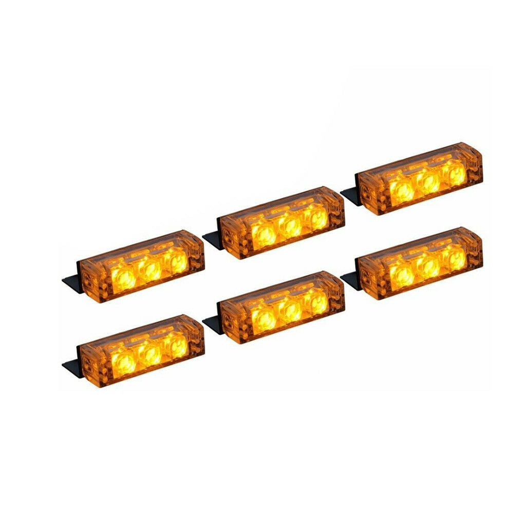 Amber LED Flashing Car Truck Strobe Emergency Warning Light Bar Dash Grill