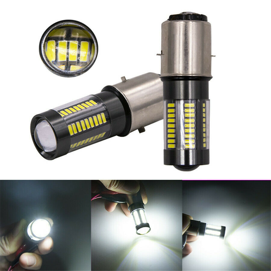 BA20D LED Headlight DRL Fog Lamp 100W 6-Side White 6000K 66LED 12-24V Hi/Lo Beam