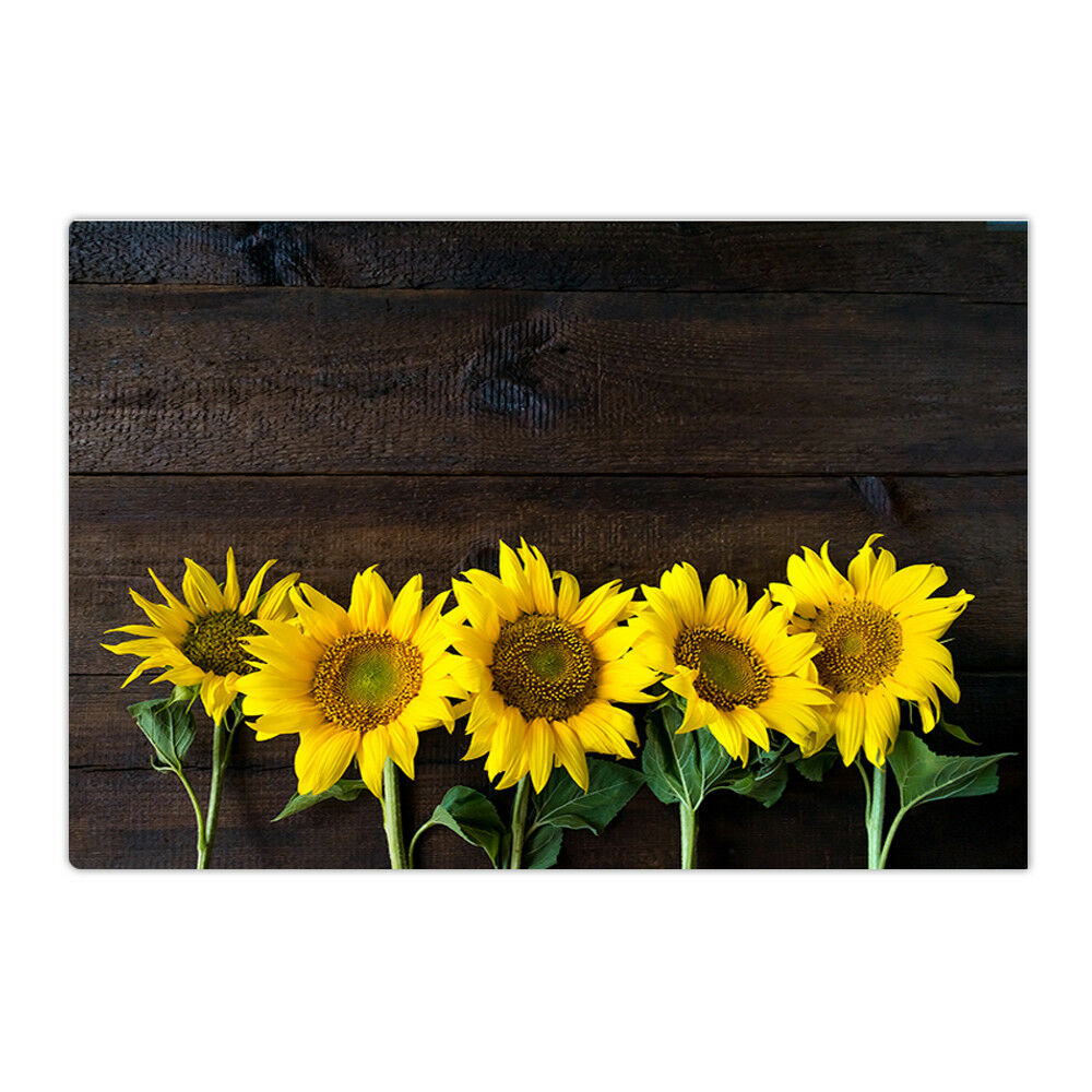 Sunflower on Wooden Bathroom Mat Non Slip Door Floor Mats Rugs Carpets Plush