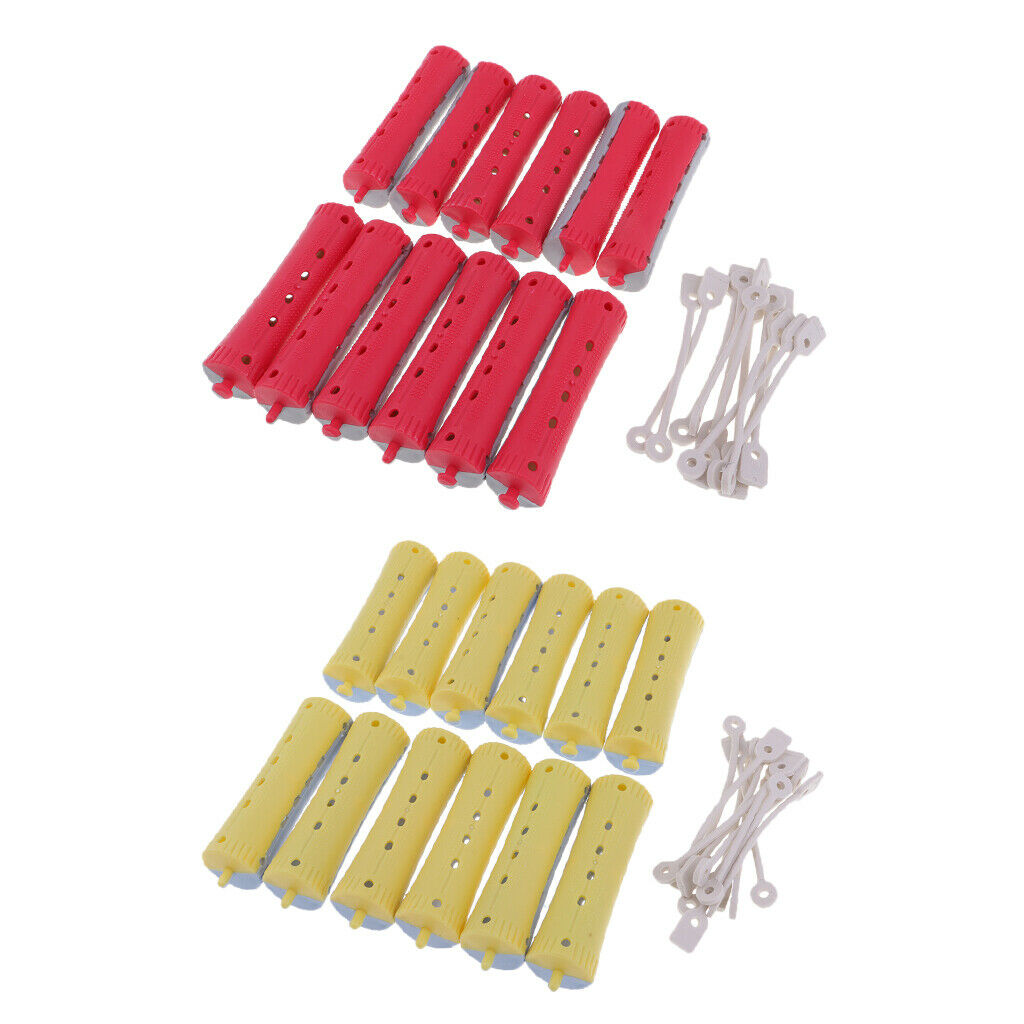 24x Professional Home Perming Rods Rollers Waves Hair Styling Slon Use