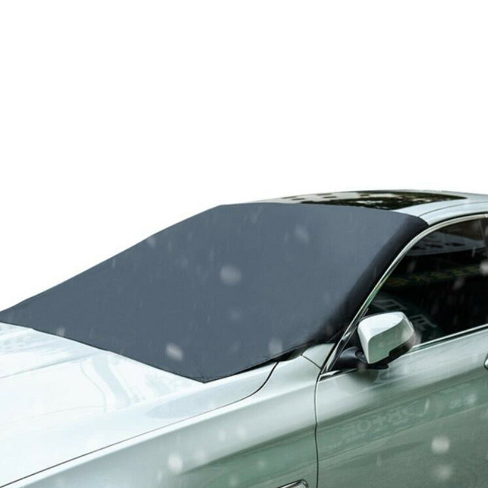 Black Front Car Windshield Snow Cover with 6 Magnetic, Wiper Protector all