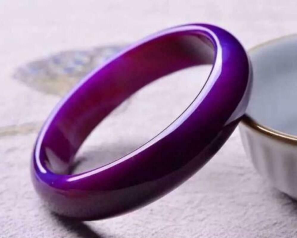 Beautiful Natural Lavender Purple Agate Jade Bangle Bracelet 58-60mm