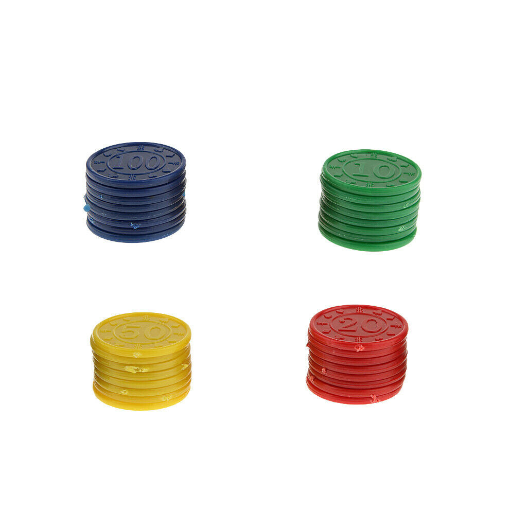 Set of 128, Numbered Poker Chips Game Tokens Bulk 1-1/5 inch 10 20 50 100