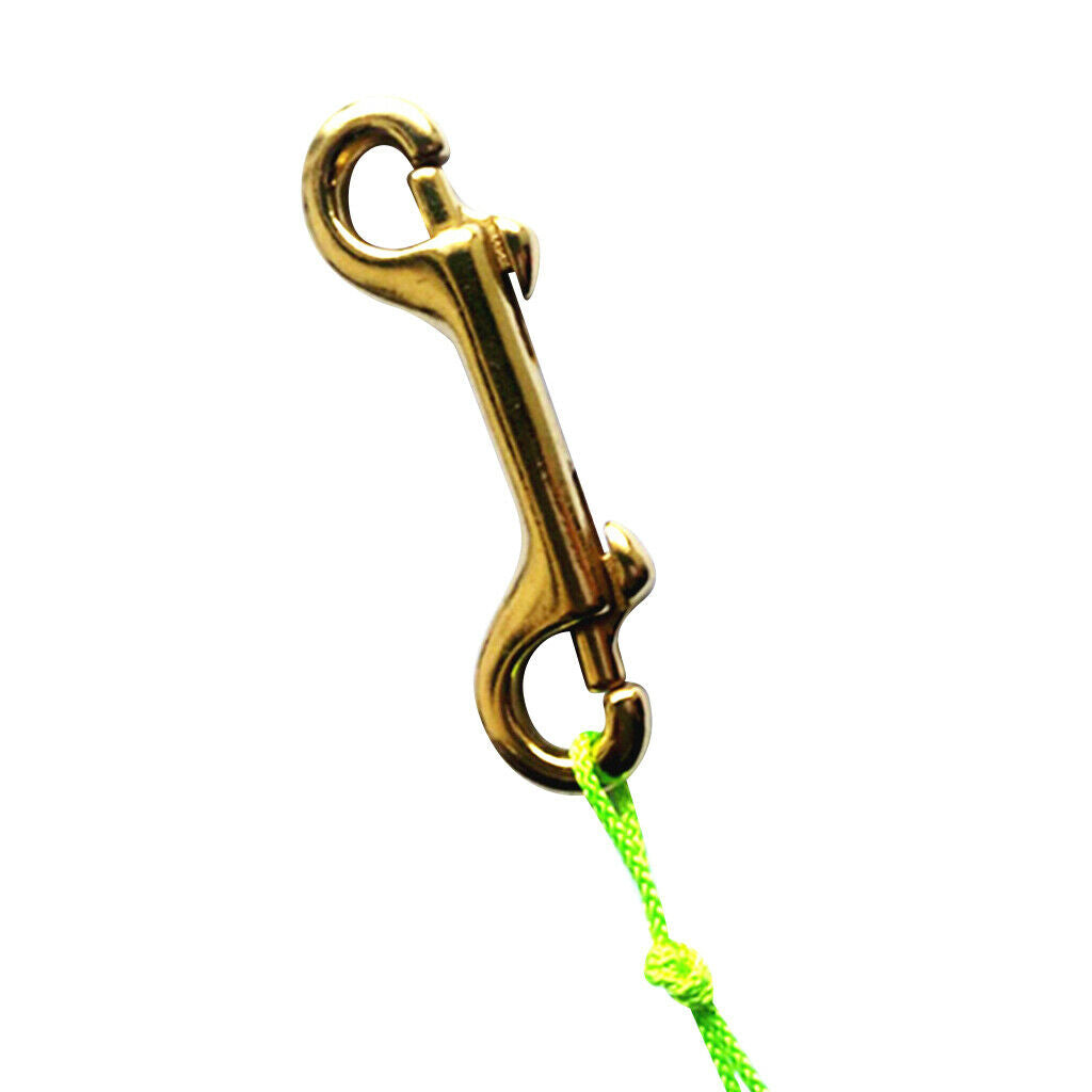 2x Solid Brass Double End  Snap  Hook Key Holder Key Chain 3-1/2