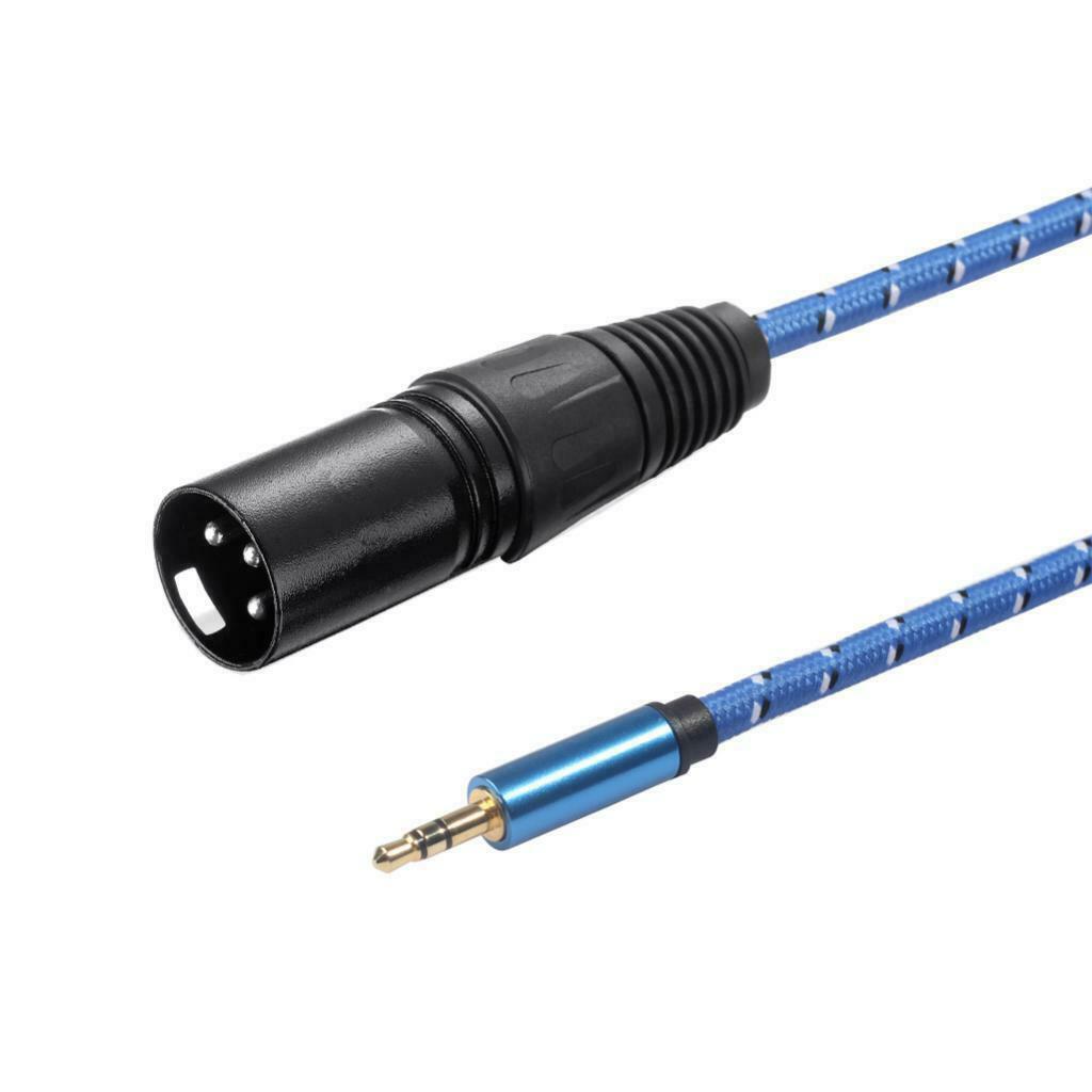 Audio Cable 3.5mm Male To XLR Male Stereo Audio Extension Cable Plug Blue