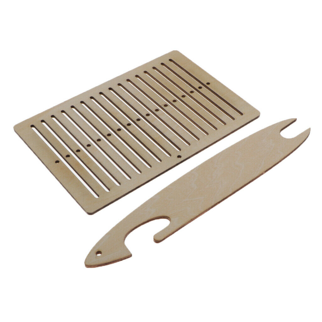 2Set Mini Weaving Looms Lab Knitting Sewing Wood Needles Comb Arts & Crafts