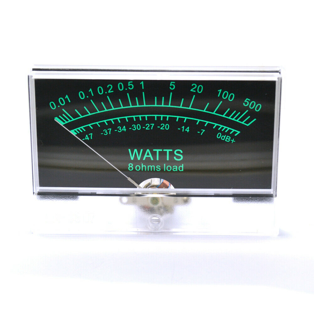H-10050 Panel Meters Black And Green Background VU(DC 500uA) Audio Equipment Use