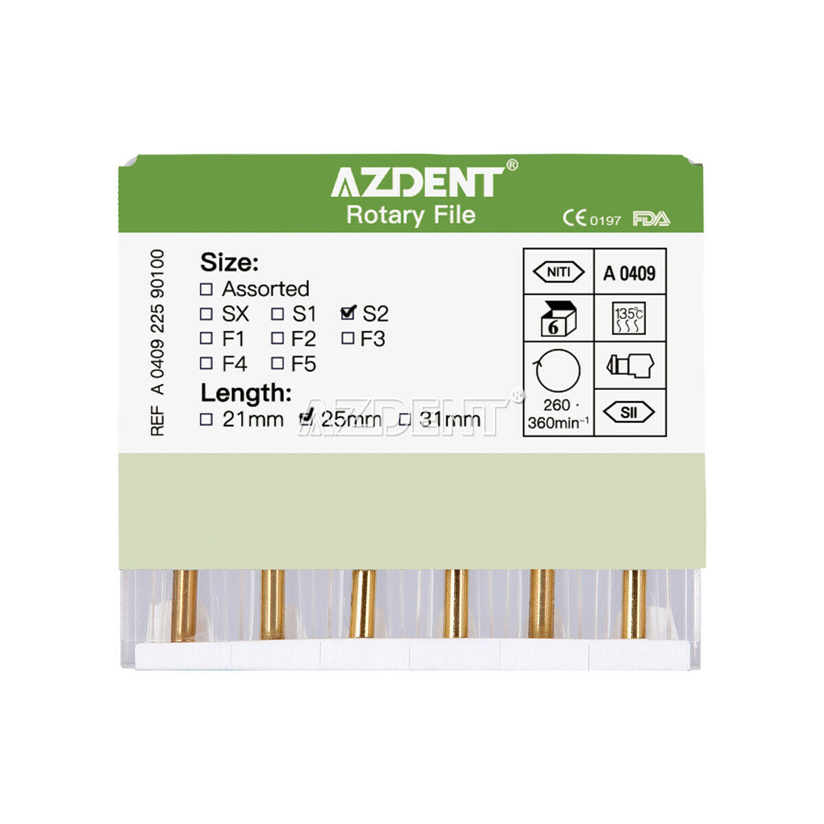 5X Dental Rotary Heat Activated Canal Root Endodontic Files Engine Use 25mm,S2