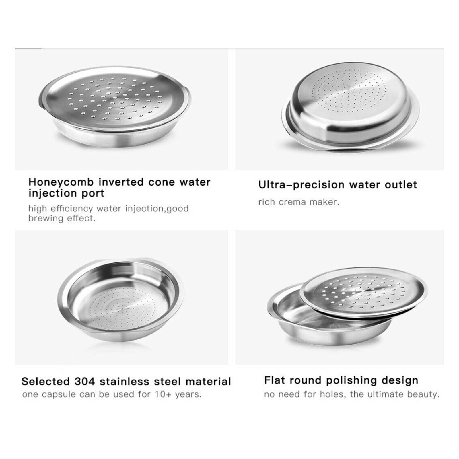 Coffee Capsules Cup Stainless Steel Nespresso Pods Compatible with Senseo