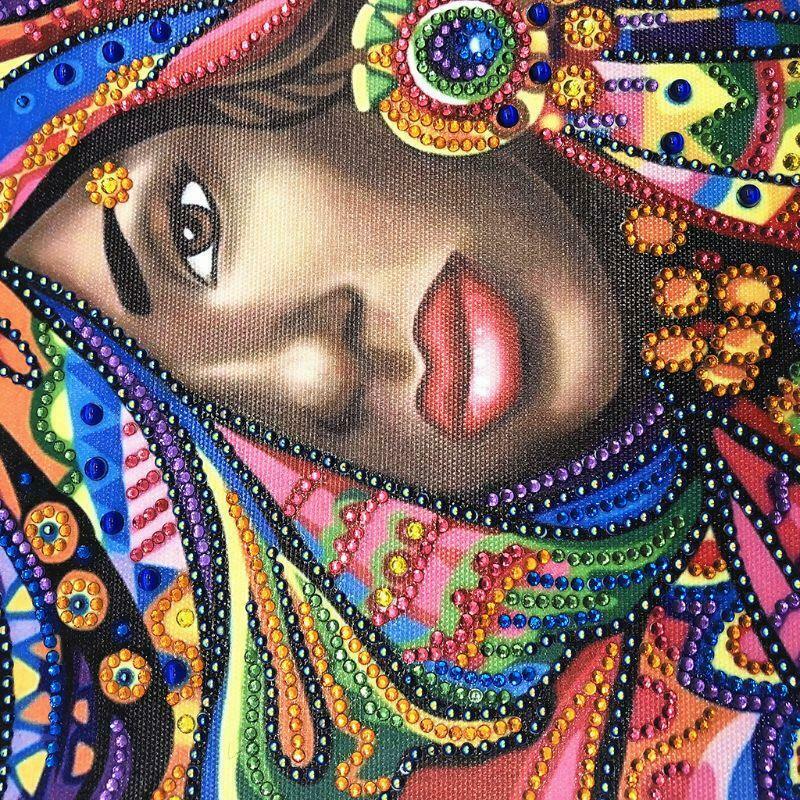 African Woman 5D DIY Diamond Painting Embroidery Cross Stitch Kits Home Decor